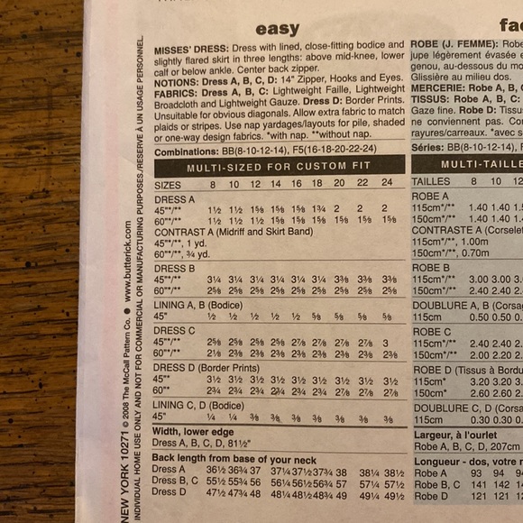 Butterick pattern B5181 - Picture 3 of 3